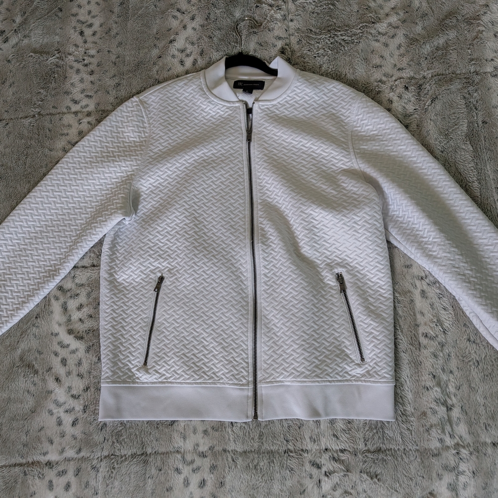 White Textured Men's Jacket - Picture 3 of 3